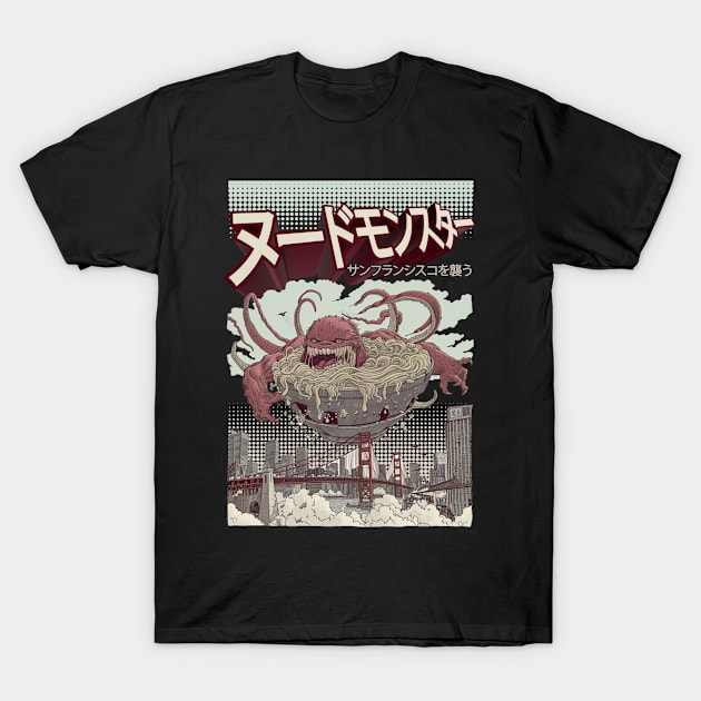 Attack Of The Ramen Noodle Monster 02 T-Shirt by NineBlack